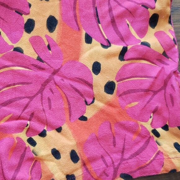 NWOT FARM Rio Contrast Hot Chili Peppers and Palm Leaves Banana Romper size Med - Picture 6 of 7